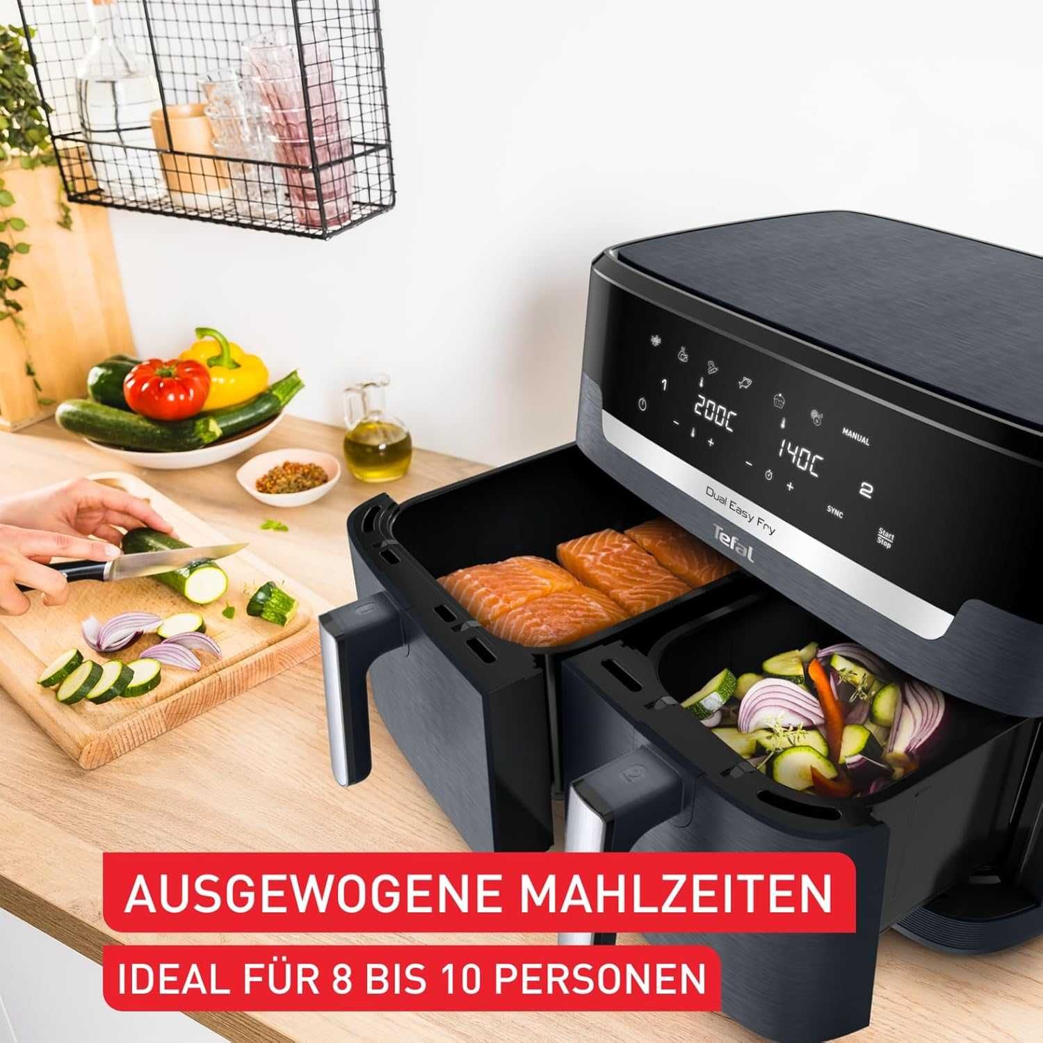 Фритюрник с горещ въдух Tefal Dual Easy Fry XXL 11L (EY942BE0) 2700W