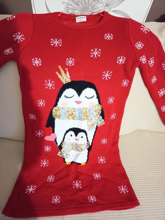 Детска коледна рокля 140-146 см