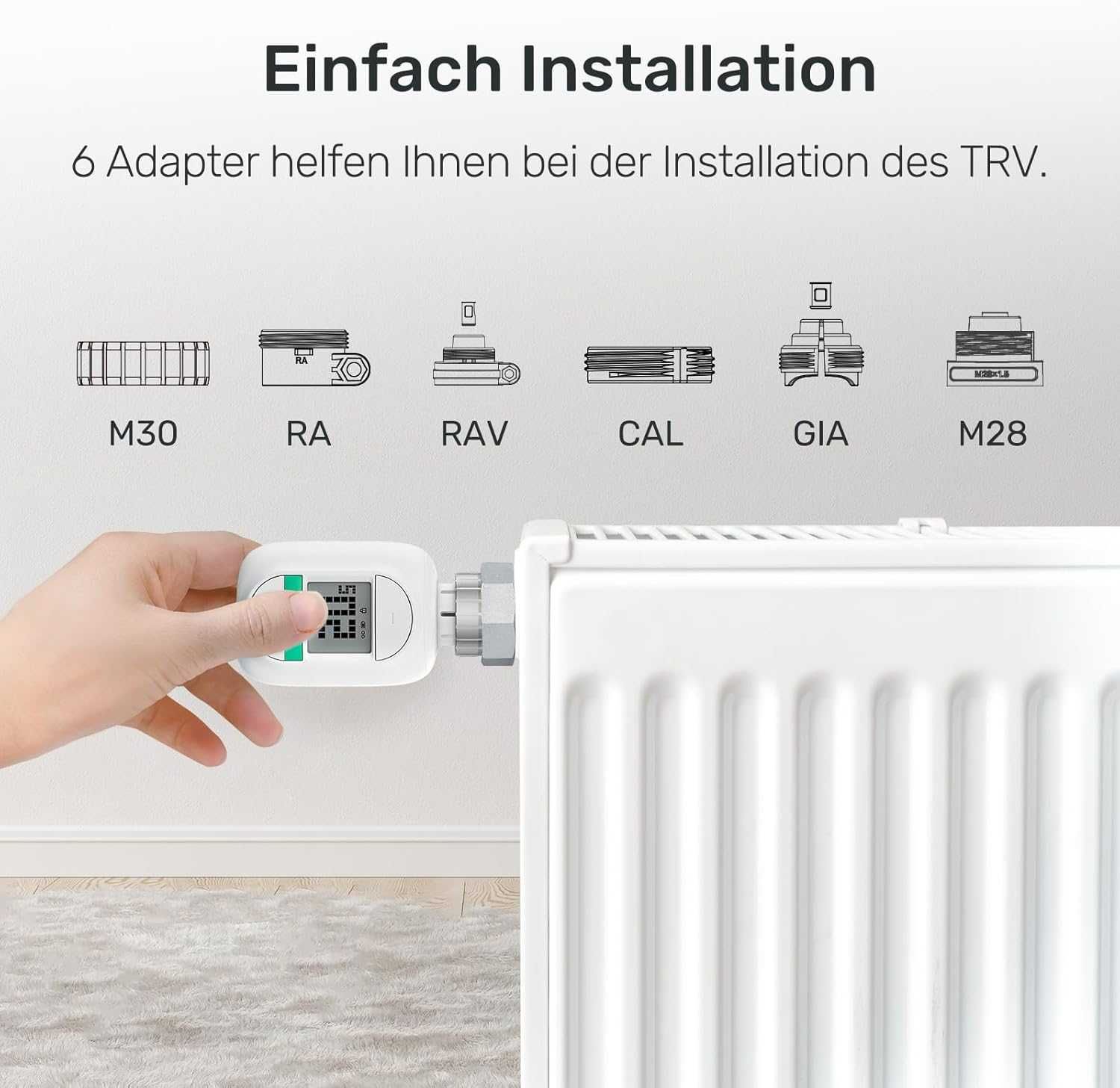 Set termostat radiator smart Winees + 1 hub SubG program,Alexa Google