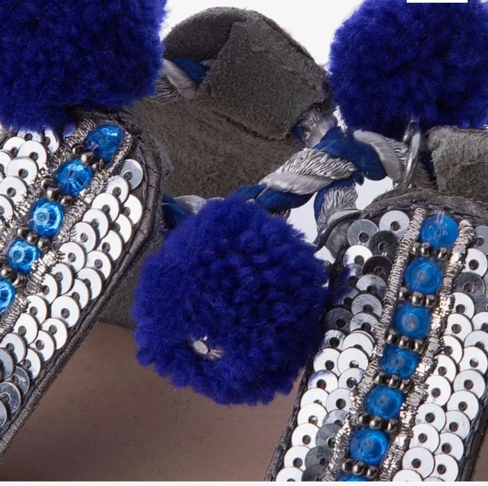 Уникални сандали Gioseppo в бохо стил с понпони и паети- н.  36/37