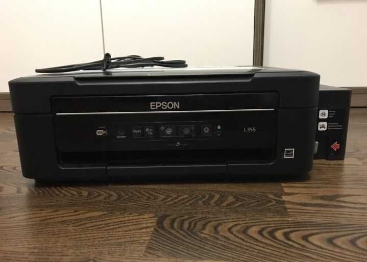 Wi-Fi цветной струйный МФУ принтер Epson L355 печатает хорошо, заправл