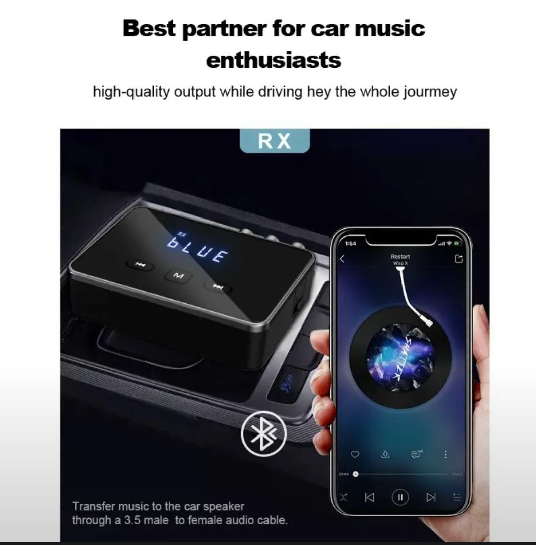 Беспроводной адаптер kebidumei RT06 Bluetooth 5.4, Черный