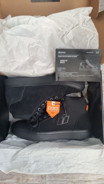 Мото боти ICON Carga Stealth – нови, размер 44