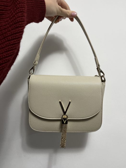 Geantă Valentino by Mario Valentino crem, elegantă, ca nouă