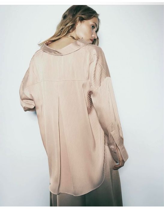 Camasa satinata nude Zara marime S M L XL nou