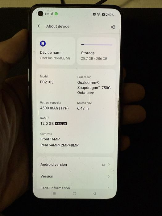 Oneplus nord ce 5g 12/256gb