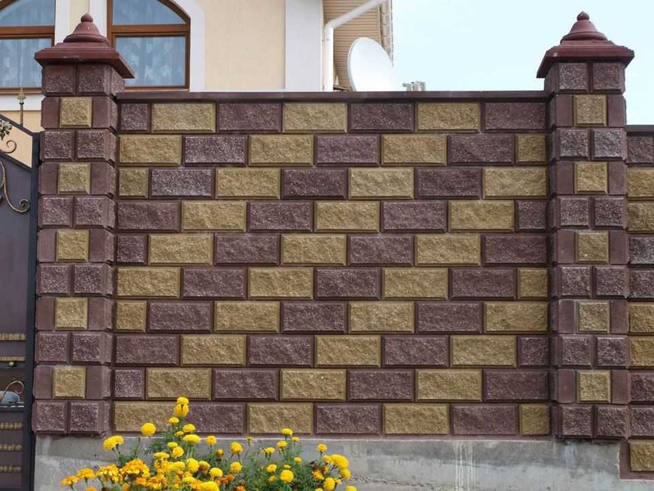 Шлакоблок пескоблок заборный декоративные рванные