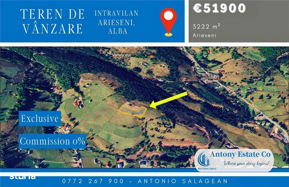 Teren intravilan, de vanzare - Arieseni, judetul Alba