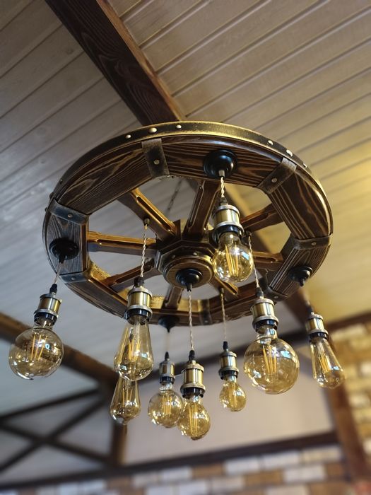 Люстра -колесо в стиле LoFT