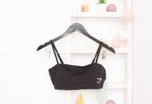 Gymshark дамски потник къс спортен сутиен черен за фитнес и бягане XS