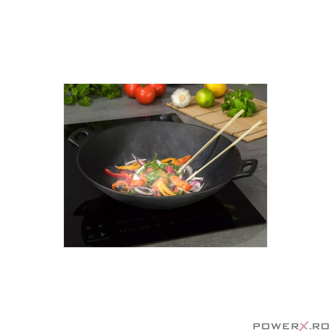 Wok din fonta, 31 cm Kinghoff