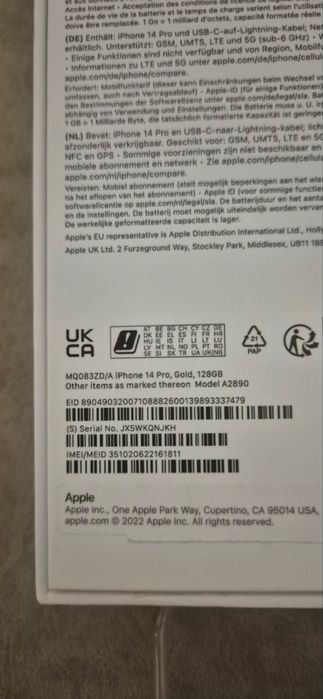 Продавам Iphone 14 pro gold