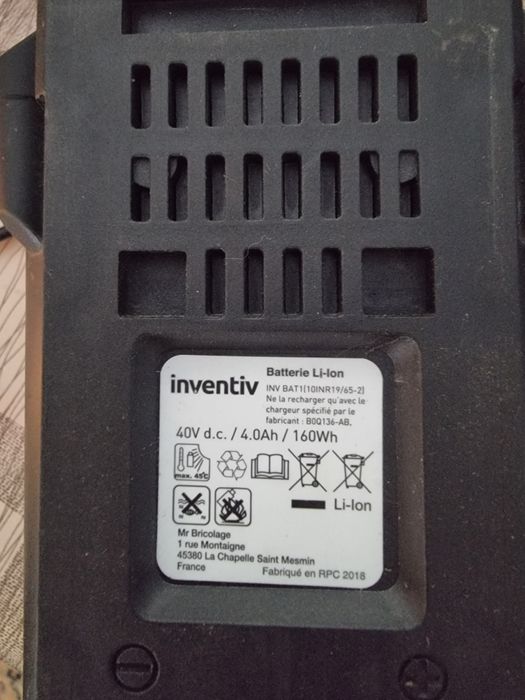 Acumulator si încărcător Inventiv 40v