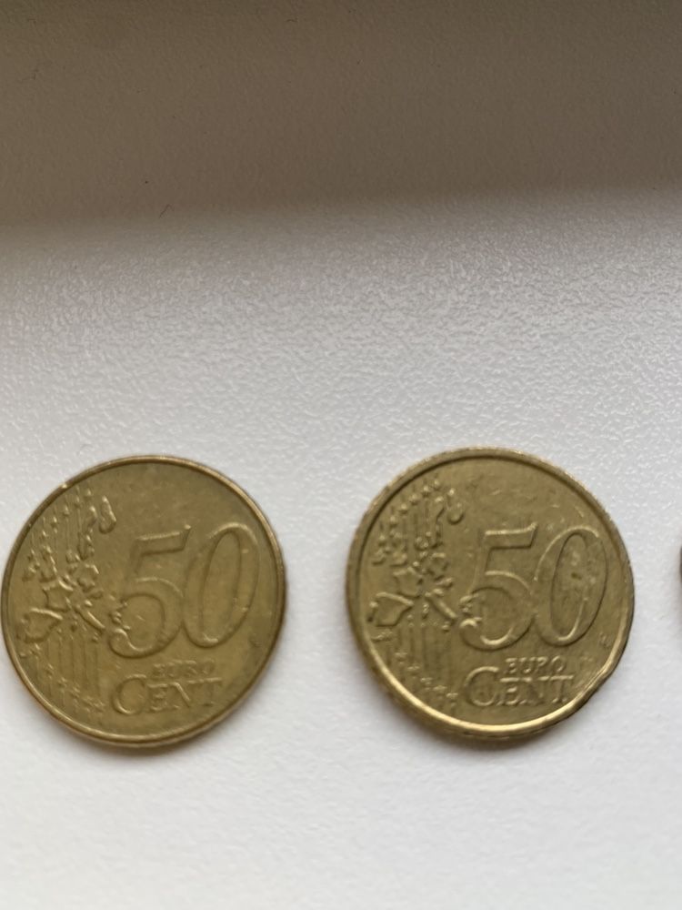 Monezi euro 2, 1, 50centi, 10 centi 2002