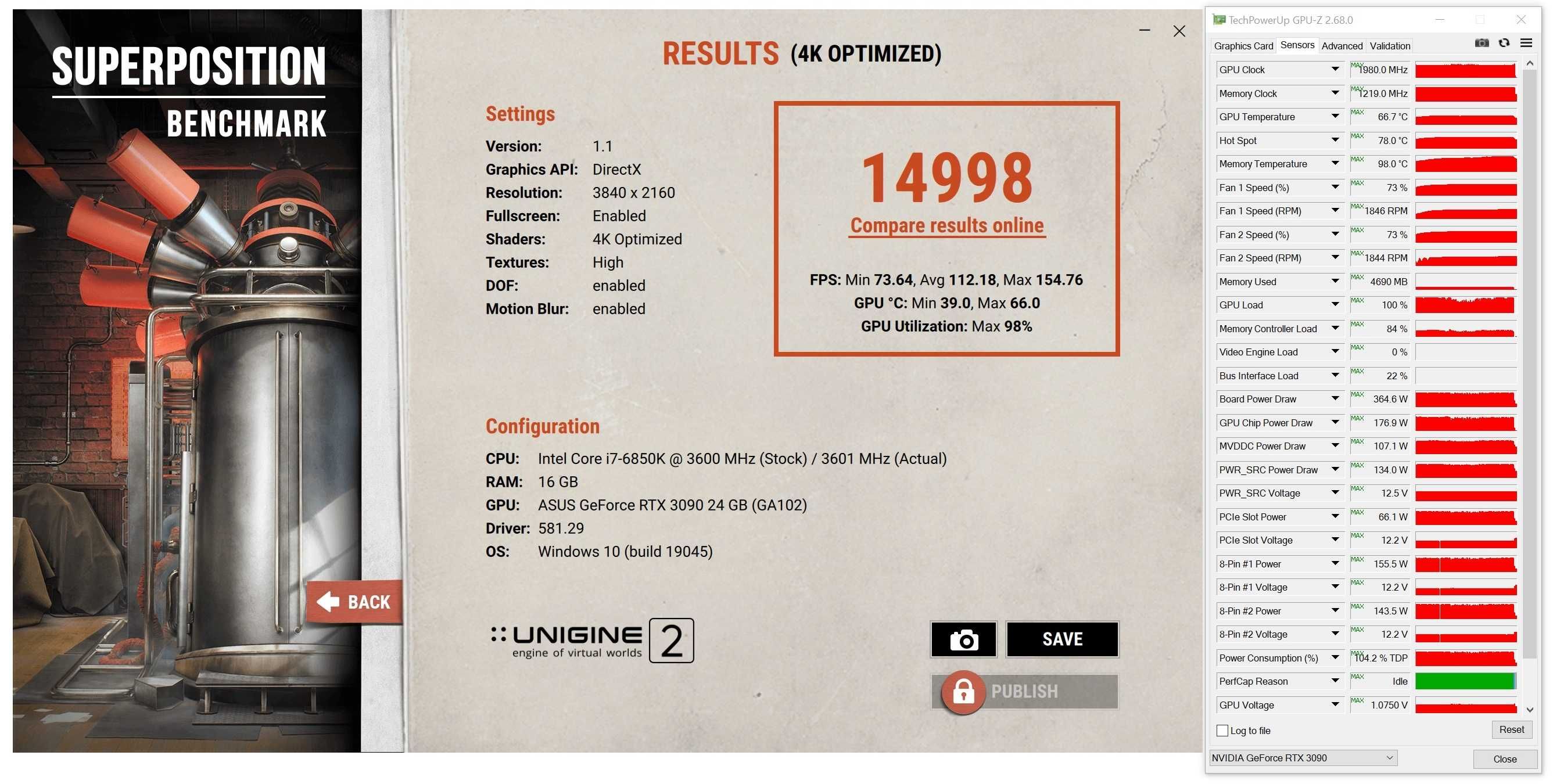 Видео карта GPU ASUS TUF Gaming RTX 3090 OC Edition 24GB GDDRX6