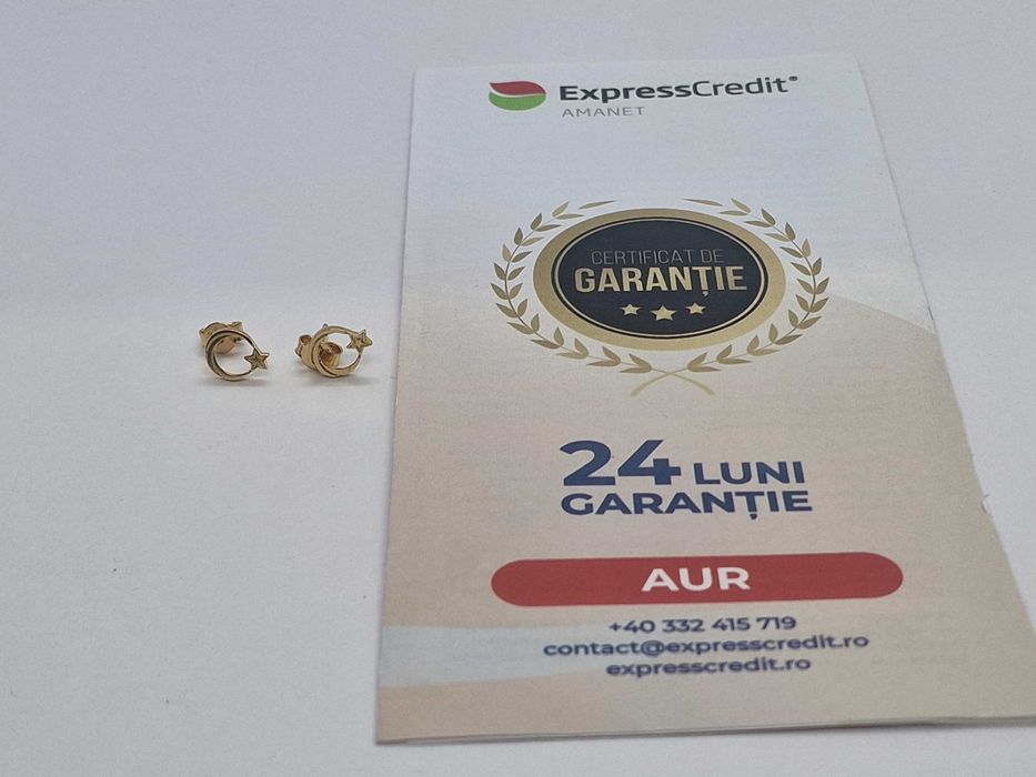 Cercei aur 14K 0.87g [AG4 DACIA B 49400.2) Garantie 2 ani