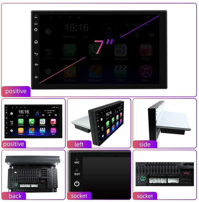 Navigatie 7 inch Android - 1 Din Gps WiFi Casetofon DVD Universal 1din