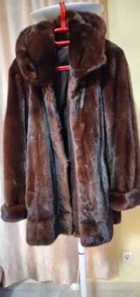 Кожено палто от норка-цели кожи