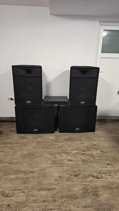 Sistem audio Peavey ( boxe bas/ topuri) si amplificator Crest CPX 2600