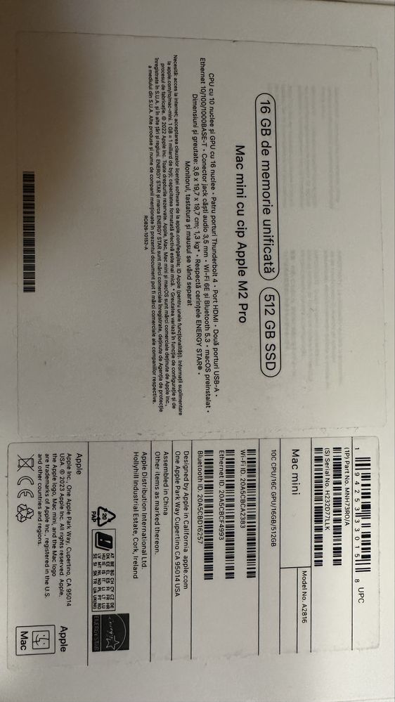Mac mini m2 Pro - 16GB Ram, 512 SSD