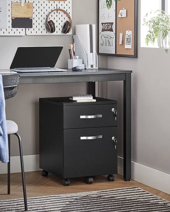 Офис шкаф за документи, заключващ се, 2 чекмеджета VASAGLE