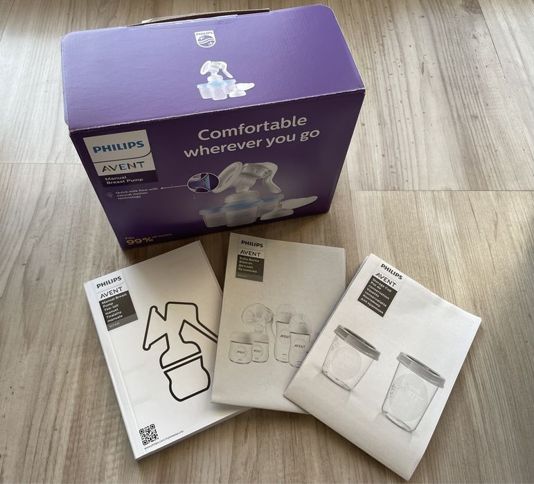 Pompa de san manuala Philips Avent cu recipiente de stocare