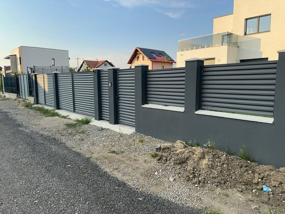 garduri si porti tip jaluzea fer forjat șipcă metalică plasă bordurat