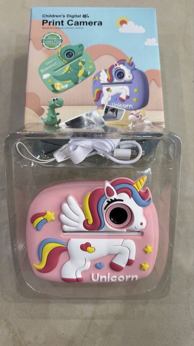 Детски фотоапарат с принтер динозавър , еднорог/Children camera print
