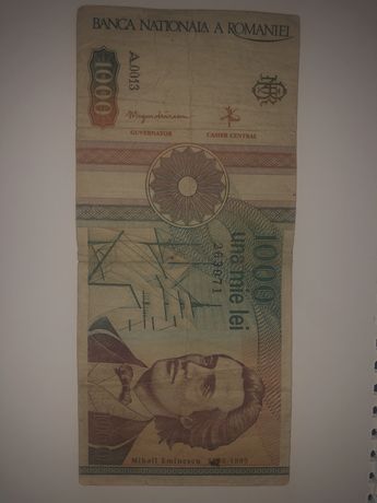 Bancnota  1000 lei Mihai Eminescu