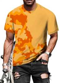 tricou barbat M Camouflage Print Graphic Casual Comfy Tees For Summer