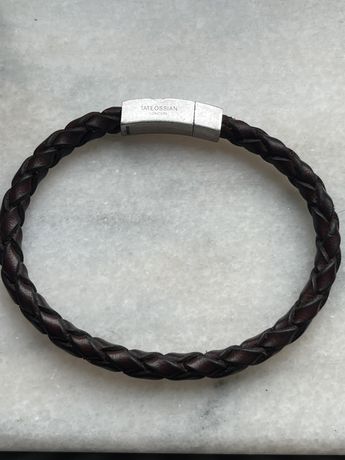 Bratara Tateossian Men's Leather Single Wrap Scoubidou Bracelet - Brow