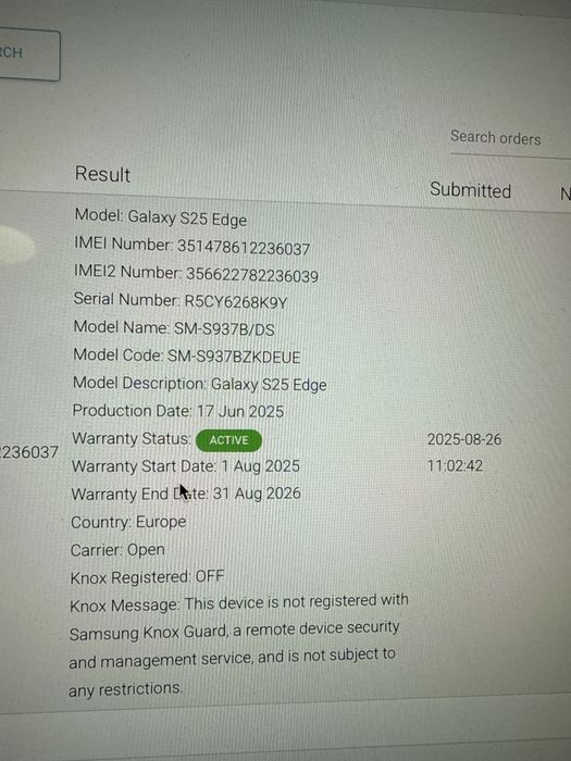 Peet fix! Samsung galaxy s25 edge 256gb black nou sigilat neverlocked