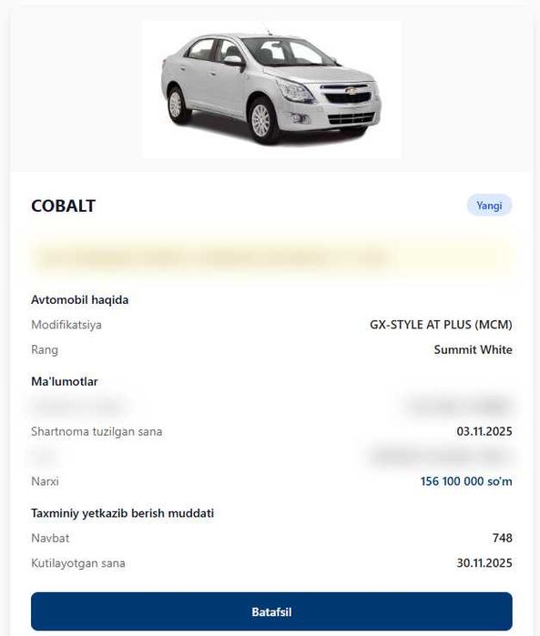 Chevrolet Cobalt MCM Без пробег ! Faqat Nasiya Savdoga