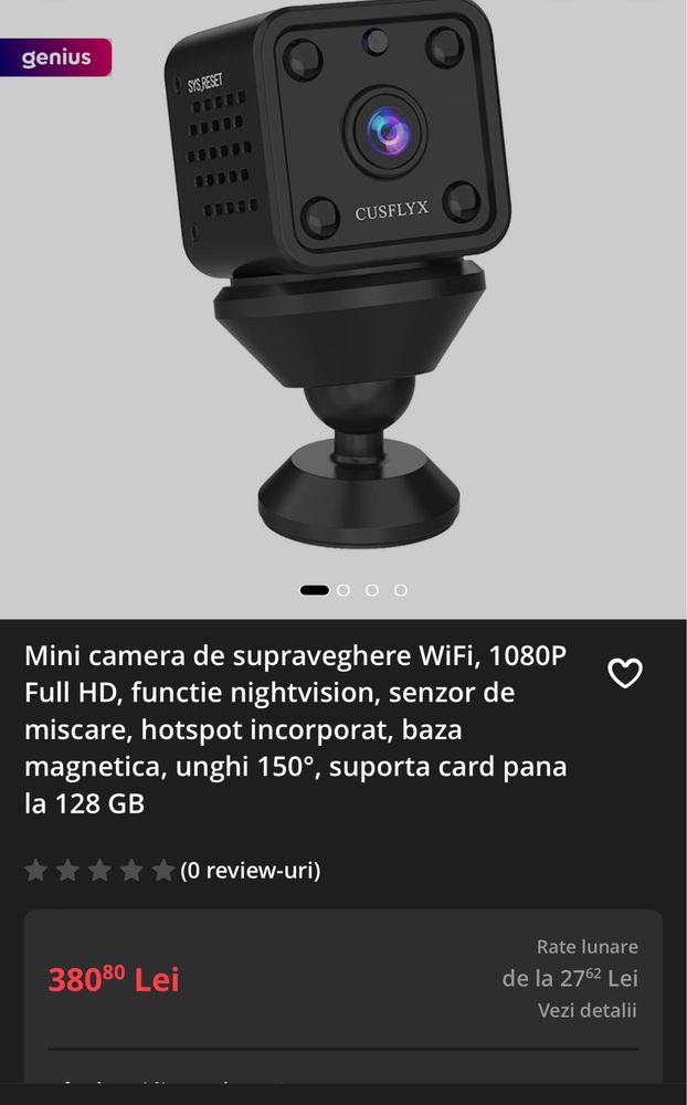 Vând Mini camera de supraveghere WiFi, 1080P Full HD