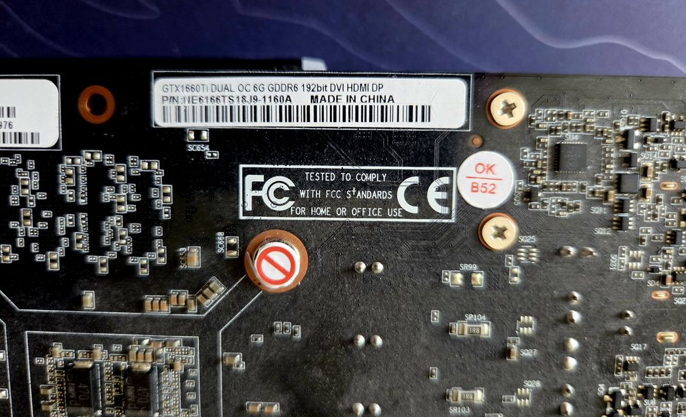 Видеокарта Nvidia GTX 1660Ti Dual
