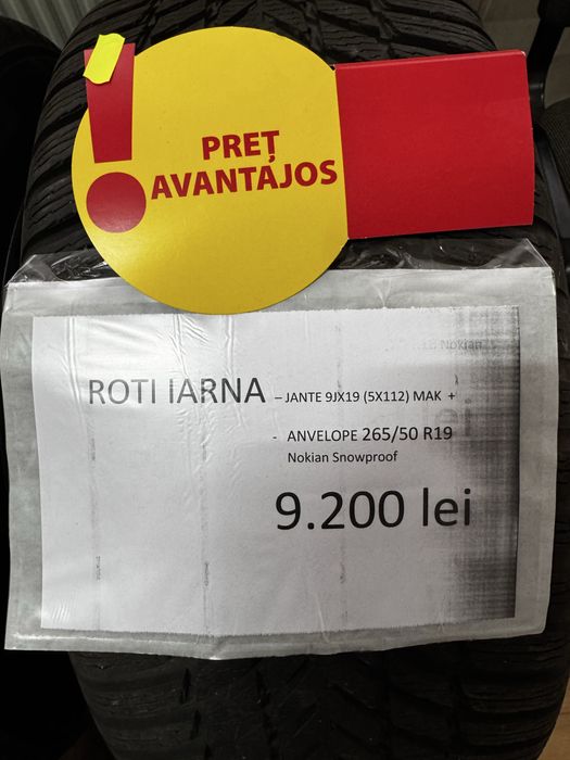 Set complet roti iarna 19” Nokian Snowproof 265/50 Jante Mak 9Jx19