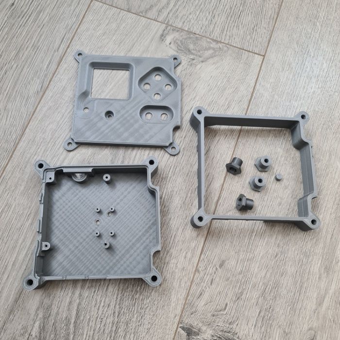 Carcasa Astro Pi, printata 3D, material PLA argintiu (imita aluminiul)