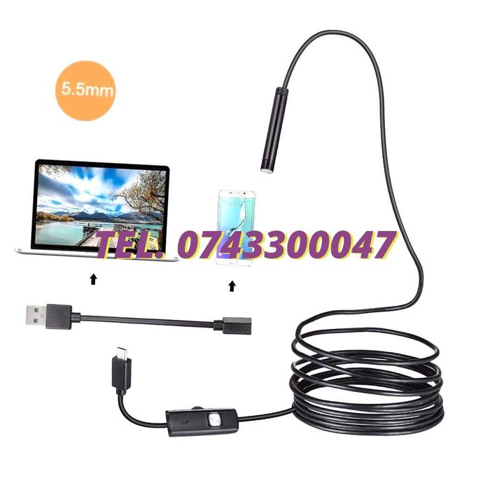 2 M Camera Endoscop boroscop 6 Led Inspectii Tehniceinstalatii