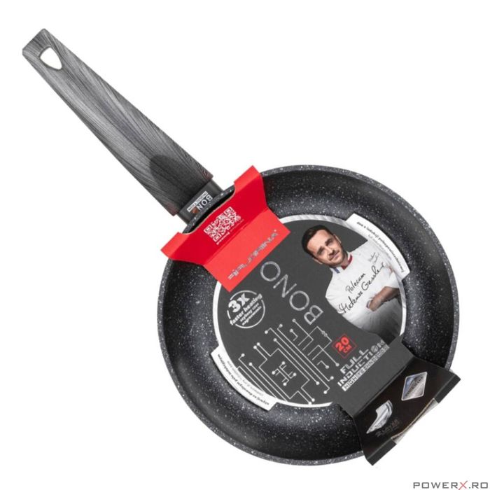 Tigaie din aluminiu 20cm, invelis antiaderent, manere din bachelit,