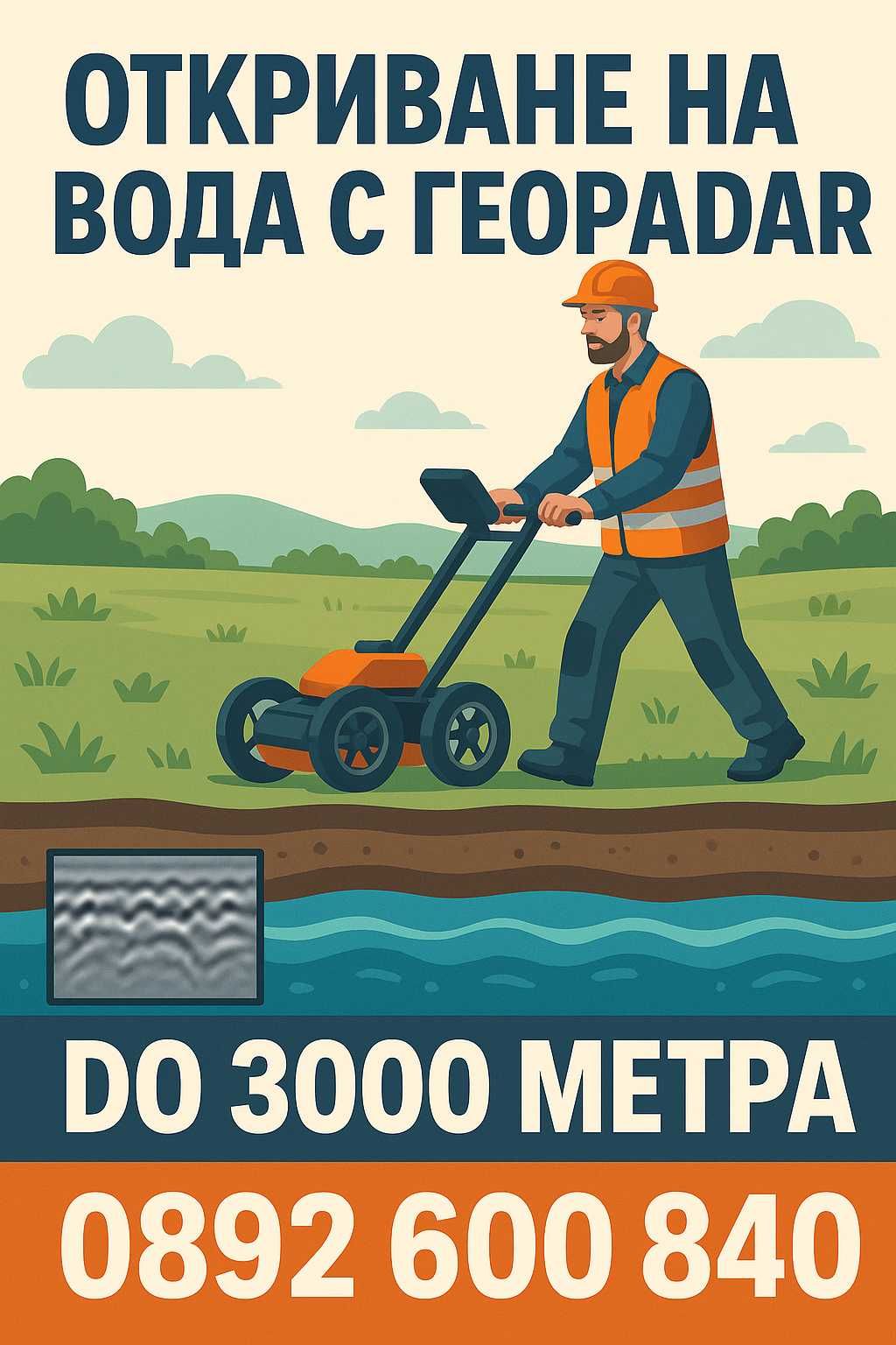 Откриване на вода за сондаж,с георадар и багети.