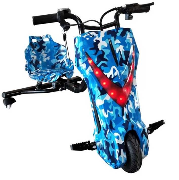 Drift scuter electric copii 250W cu afisaj LED si frana fata cart ele