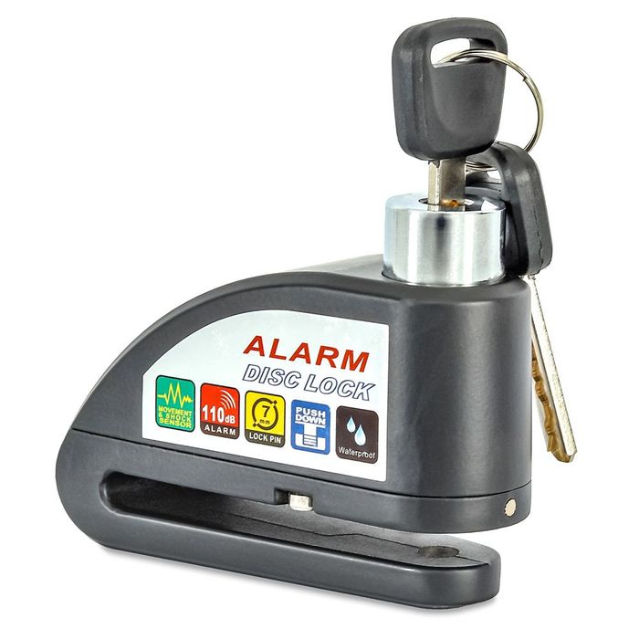 Lacat antifurt,blocare disc, alarma 110dB, ZocoMoto,Impermeabil,Negru