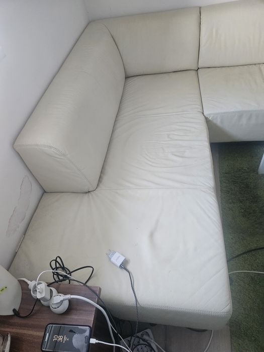 Кожен диван ъглов