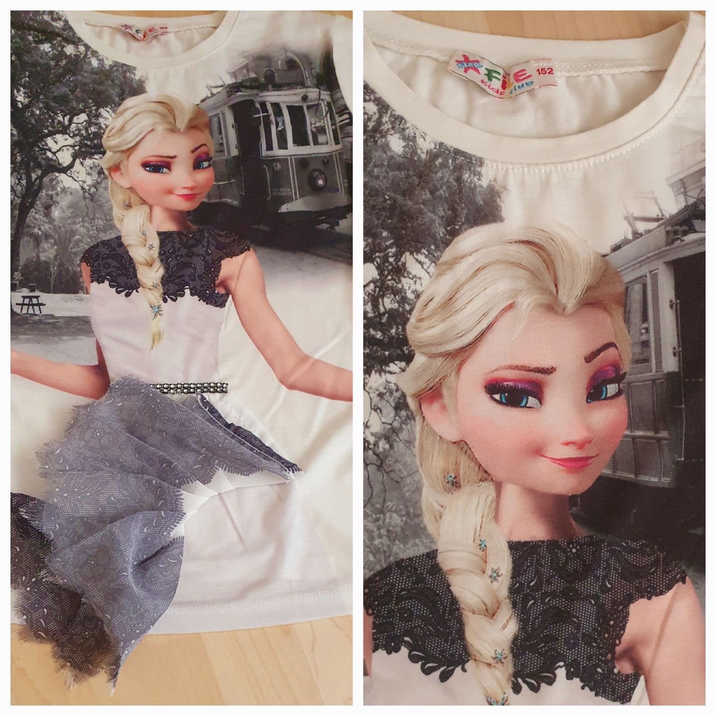 Elsa Frozen,  rochie/ tricou /salopetă vară/ plajă 5-10 ani