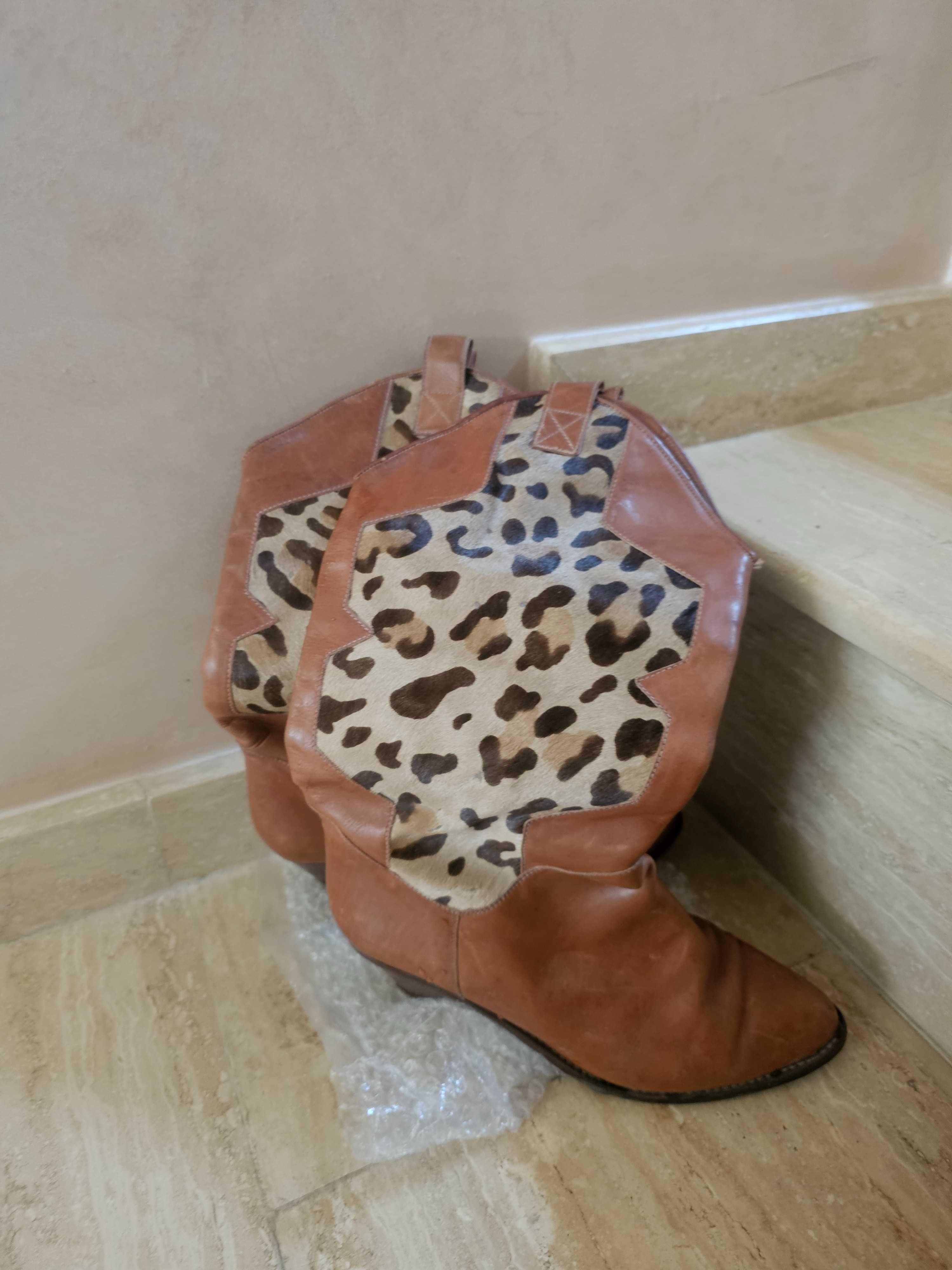 Cizme piele maro