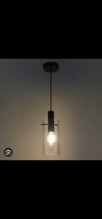 Висяща лампа стъклен фенер винтидж на дълъг кабел, 2 броя за 80лв