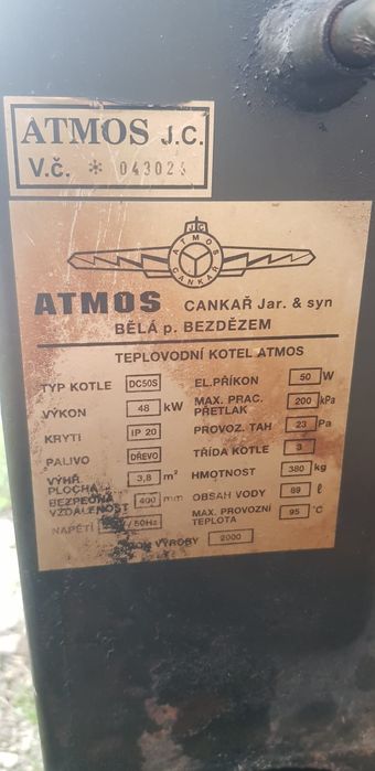 Cazan Atmos DC50S, 48 kw, gazeificare, complet, nu este spart