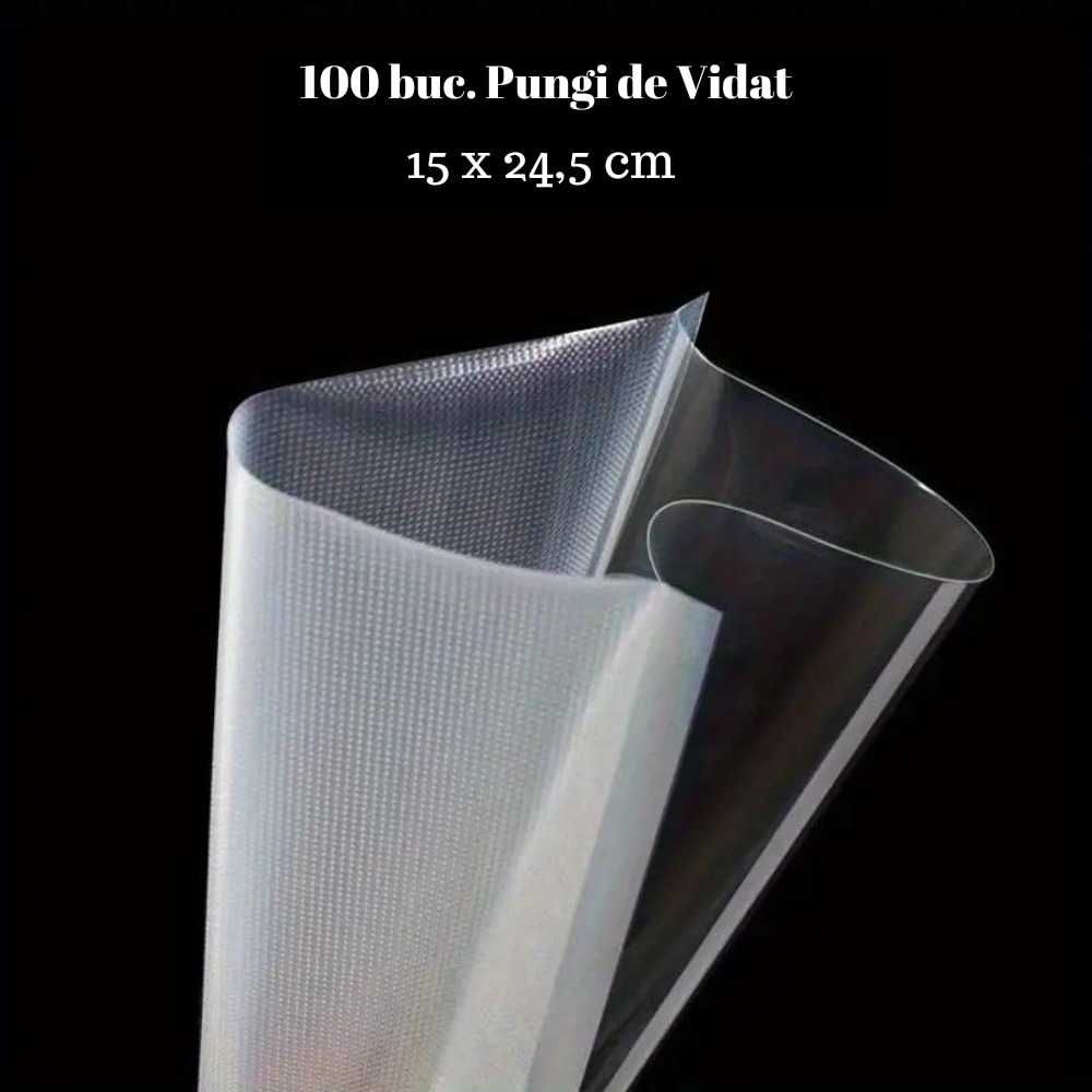 Pungi de vidat gofrate 100 Buc dimensiunile 15 x 24,5 cm Transparente