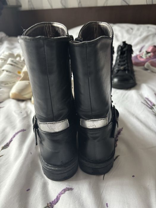Детски черни кожени ботуши за момиче Balducci