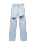 Широки скъсани дънки Zara